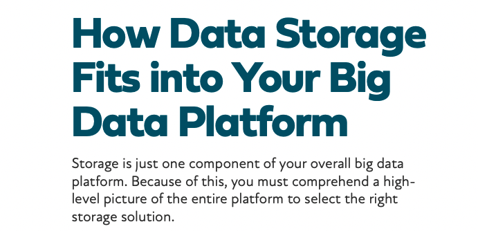 How data storage fits into your big data platform