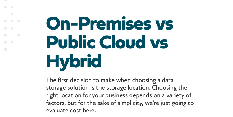 On-Premises vs Public Cloud vs Hybrid